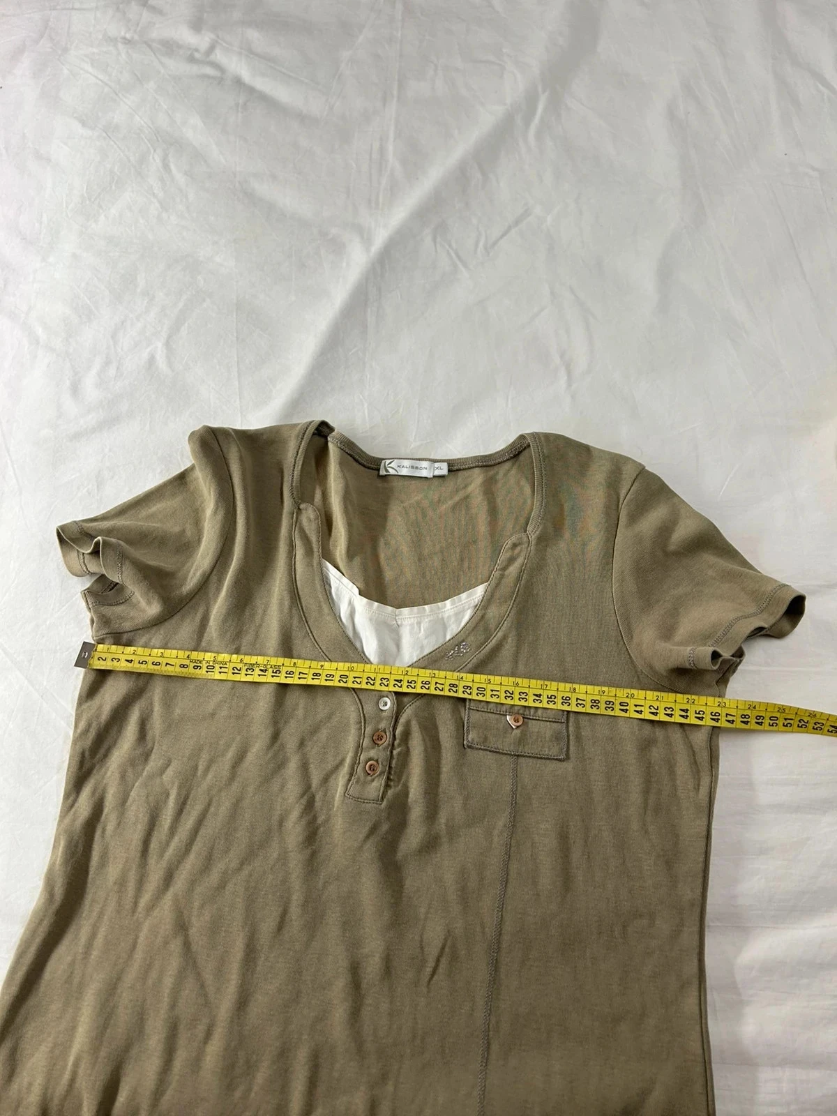 Kaki blouse met korte mouwen kalisson – photo 7